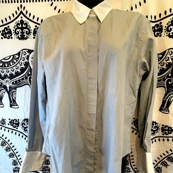 Women's Lauren Ralph Lauren two tone button down shirt - Picture 1 of 1